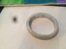 Load image into Gallery viewer, 53mm Certified type A 100% Natural light green purple oval jadeite jade bangle AD70-2162