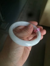 Load image into Gallery viewer, 55.9mm Certified Type A 100% Natural white Jadeite Jade bangle Q11-6212