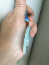 Load image into Gallery viewer, 46.7mm Certified Type A 100% Natural light green Jadeite Jade concentric circle safety Guardian ring Pendant (子母扣,同心环) AD26-2567