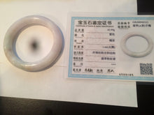 Load image into Gallery viewer, 53.8mm Certified type A 100% Natural light purple white chubby round cut Jadeite Jade bangle AS6-5121