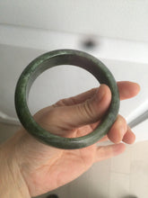 Load image into Gallery viewer, 60.5mm 100% Natural dark green/black nephrite Jade(碧玉)  bangle HF17