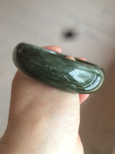 Load image into Gallery viewer, 60.5mm 100% Natural dark green/black nephrite Jade(碧玉)  bangle HF17