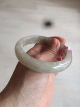 Load image into Gallery viewer, 57.2mm certified type A 100% Natural icy watery pale pinkish gray/white/gray/black Jadeite Jade bangle X39-1616