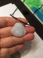 Load image into Gallery viewer, Certified 100% Natural white happy buddha jadeite Jade pendant necklace AF42-7363