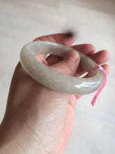 Load image into Gallery viewer, 57.2mm certified type A 100% Natural icy watery pale pinkish gray/white/gray/black Jadeite Jade bangle X39-1616