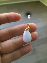 Load image into Gallery viewer, 100% natural icy watery green/white/purple type A jadeite jade water drop pendant necklace group AT78