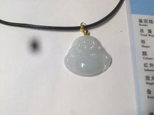 Load image into Gallery viewer, Certified 100% Natural white happy buddha jadeite Jade pendant necklace AF42-7363