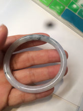 Load image into Gallery viewer, 49.5mm Certified Type A 100% Natural icy light green purple round cut oval Jadeite Jade bangle AQ32-2403