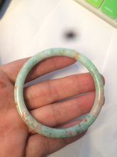 Load image into Gallery viewer, 51.5mm certificated Type A 100% Natural sunny green whit red floating flowers slim Jadeite Jade bangle AR60-0193