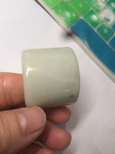 Load image into Gallery viewer, 100% Natural beige with brown flying dandelions nephrite Jade men's thumb ring HE10