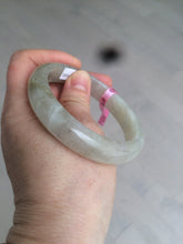 Load image into Gallery viewer, 57.2mm certified type A 100% Natural icy watery pale pinkish gray/white/gray/black Jadeite Jade bangle X39-1616