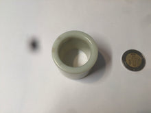 Load image into Gallery viewer, 100% Natural beige with brown flying dandelions nephrite Jade men's thumb ring HE10