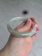 Load image into Gallery viewer, 57.2mm certified type A 100% Natural icy watery pale pinkish gray/white/gray/black Jadeite Jade bangle X39-1616