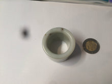 Load image into Gallery viewer, 100% Natural beige with brown flying dandelions nephrite Jade men's thumb ring HE10