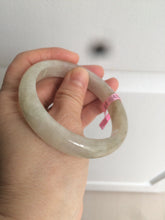 Load image into Gallery viewer, 57.2mm certified type A 100% Natural icy watery pale pinkish gray/white/gray/black Jadeite Jade bangle X39-1616