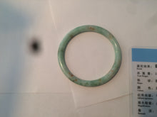 Load image into Gallery viewer, 51.5mm certificated Type A 100% Natural sunny green whit red floating flowers slim Jadeite Jade bangle AR60-0193