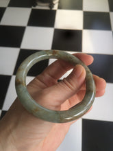 Load image into Gallery viewer, 56.8mm certified Type A 100% Natural green/brown round cut Jadeite Jade bangle KS87-1441