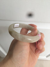 Load image into Gallery viewer, 57.2mm certified type A 100% Natural icy watery pale pinkish gray/white/gray/black Jadeite Jade bangle X39-1616