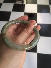 Load image into Gallery viewer, 56.8mm certified Type A 100% Natural green/brown round cut Jadeite Jade bangle KS87-1441