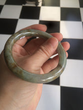 Load image into Gallery viewer, 56.8mm certified Type A 100% Natural green/brown round cut Jadeite Jade bangle KS87-1441