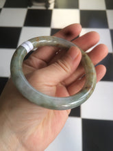 Load image into Gallery viewer, 56.8mm certified Type A 100% Natural green/brown round cut Jadeite Jade bangle KS87-1441