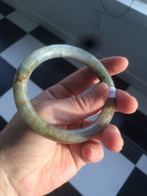 Load image into Gallery viewer, 56.8mm certified Type A 100% Natural green/brown round cut Jadeite Jade bangle KS87-1441