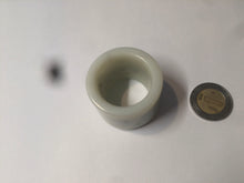 Load image into Gallery viewer, 100% Natural beige with brown flying dandelions nephrite Jade men's thumb ring HE10