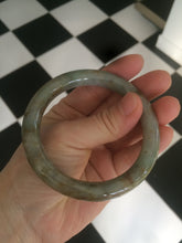 Load image into Gallery viewer, 56.8mm certified Type A 100% Natural green/brown round cut Jadeite Jade bangle KS87-1441