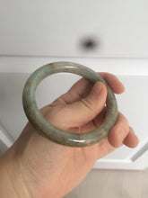 Load image into Gallery viewer, 56.8mm certified Type A 100% Natural green/brown round cut Jadeite Jade bangle KS87-1441