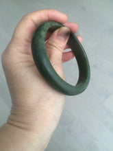Load image into Gallery viewer, 59mm 100% Natural dark green/black nephrite Jade(碧玉)  bangle HF16