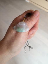 Load image into Gallery viewer, Certified 100% Natural sunny green/white/light purple happy buddha jadeite Jade pendant necklace X110-3-7354