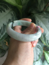 Load image into Gallery viewer, 55.2mm certified type A 100% Natural sunny green/purple/gray jadeite jade bangle A22-0106