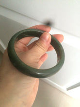 Load image into Gallery viewer, 59mm 100% Natural dark green/black nephrite Jade(碧玉)  bangle HF16