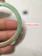 Load image into Gallery viewer, 52mm Certified Type A 100% Natural apple green/brown/red thin(flat) Jadeite Jade bangle L85-7336