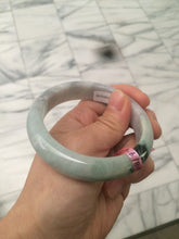 Load image into Gallery viewer, 55.2mm certified type A 100% Natural sunny green/purple/gray jadeite jade bangle A22-0106