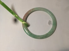Load image into Gallery viewer, 52mm Certified Type A 100% Natural apple green/brown/red thin(flat) Jadeite Jade bangle L85-7336