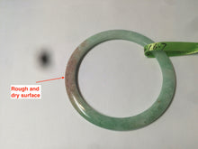 Load image into Gallery viewer, 52mm Certified Type A 100% Natural apple green/brown/red thin(flat) Jadeite Jade bangle L85-7336