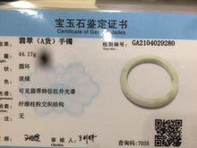 Load image into Gallery viewer, 55mm Certified type A 100% Natural light green/white Jadeite bangle AE38-9280