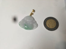 Load image into Gallery viewer, Certified 100% Natural sunny green/white/light purple happy buddha jadeite Jade pendant necklace X110-3-7354