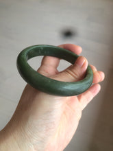 Load image into Gallery viewer, 59mm 100% Natural dark green/black nephrite Jade(碧玉)  bangle HF16