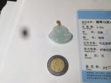 Load image into Gallery viewer, Certified 100% Natural light green/white happy buddha jadeite Jade pendant necklace X110-4-7361