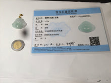 Load image into Gallery viewer, Certified 100% Natural light green/white happy buddha jadeite Jade pendant necklace X110-4-7361