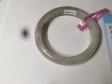 Load image into Gallery viewer, 57.2mm certified type A 100% Natural icy watery pale pinkish gray/white/gray/black Jadeite Jade bangle X39-1616