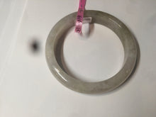 Load image into Gallery viewer, 57.2mm certified type A 100% Natural icy watery pale pinkish gray/white/gray/black Jadeite Jade bangle X39-1616