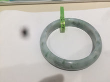 Load image into Gallery viewer, 55mm Certified type A 100% Natural green/white Jadeite bangle KS74-1313