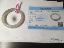 Load image into Gallery viewer, 57.2mm certified type A 100% Natural icy watery pale pinkish gray/white/gray/black Jadeite Jade bangle X39-1616