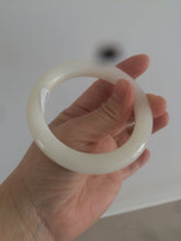 Load image into Gallery viewer, 55mm Certified 100% Natural white nephrite Jade bangle HT18-7872