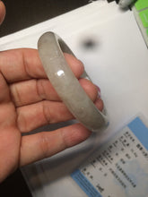Load image into Gallery viewer, 57.2mm certified type A 100% Natural icy watery pale pinkish gray/white/gray/black Jadeite Jade bangle X39-1616