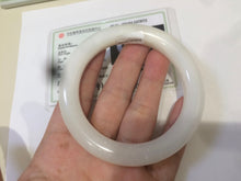 Load image into Gallery viewer, 55mm Certified 100% Natural white nephrite Jade bangle HT18-7872