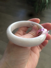 Load image into Gallery viewer, 55mm Certified Type A 100% Natural white/beige Jadeite Jade bangle L52-7215